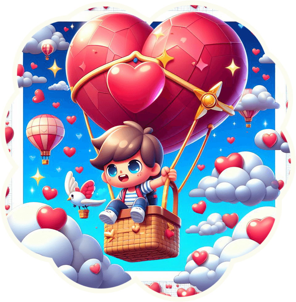 Adventure In Love Hot Air Balloon Sticker 