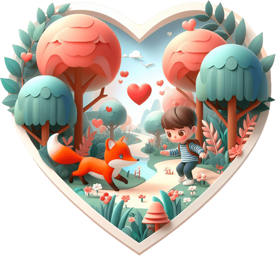 Enchanted Forest Hearts Valentine's Sticker 