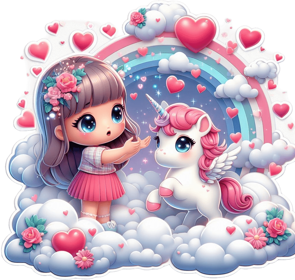 Enchanted Unicorn Valentine's Day Sticker 