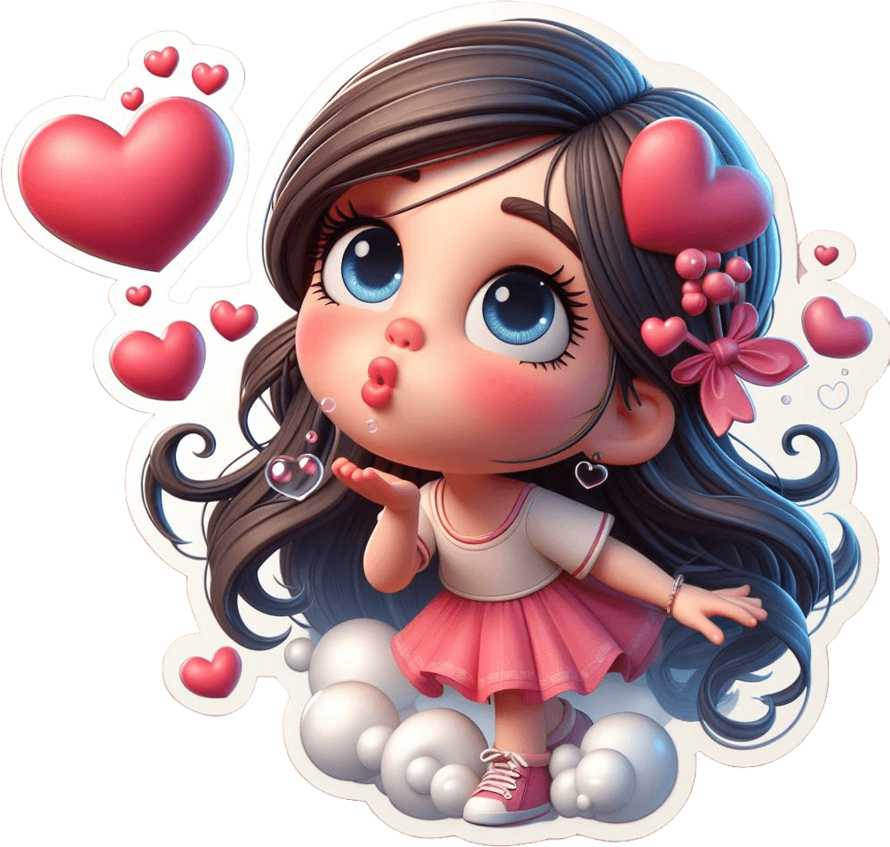 Playful Heart Balloons Valentine's Day Sticker 