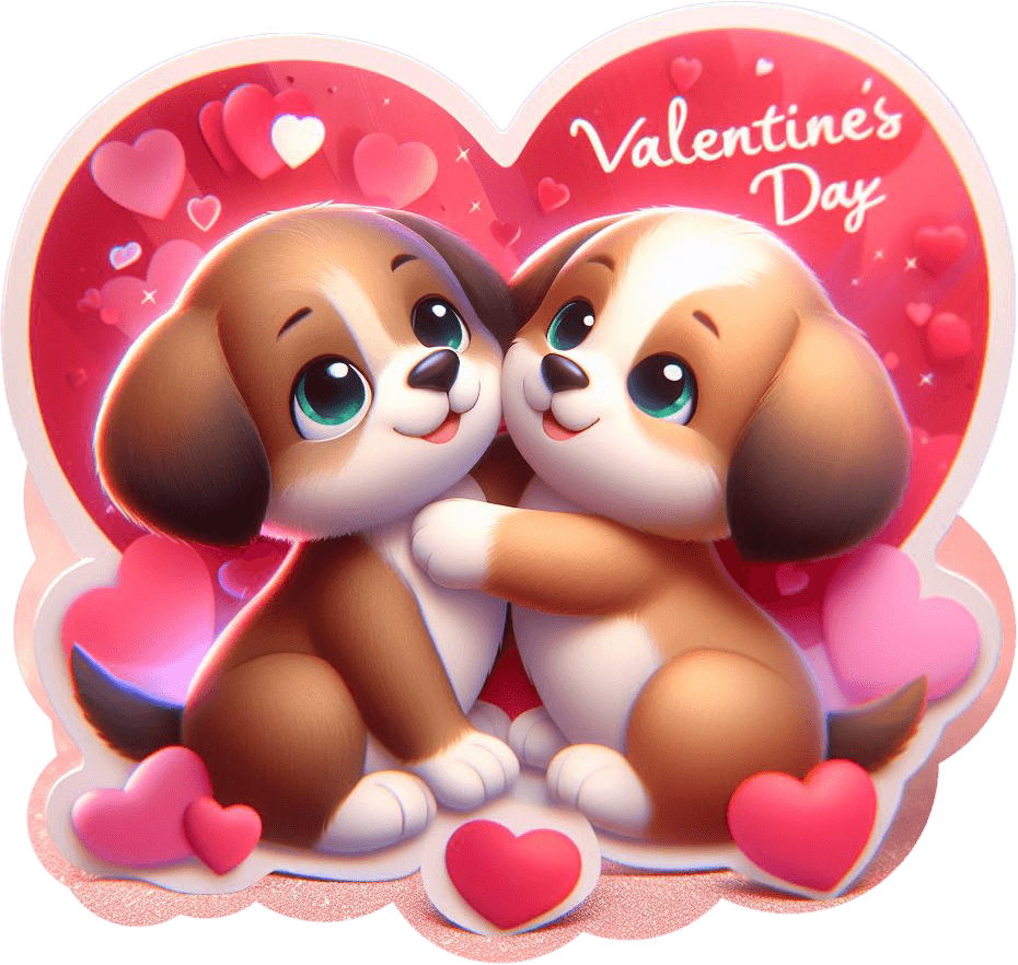 Valentine's Day Puppy Love Sticker 