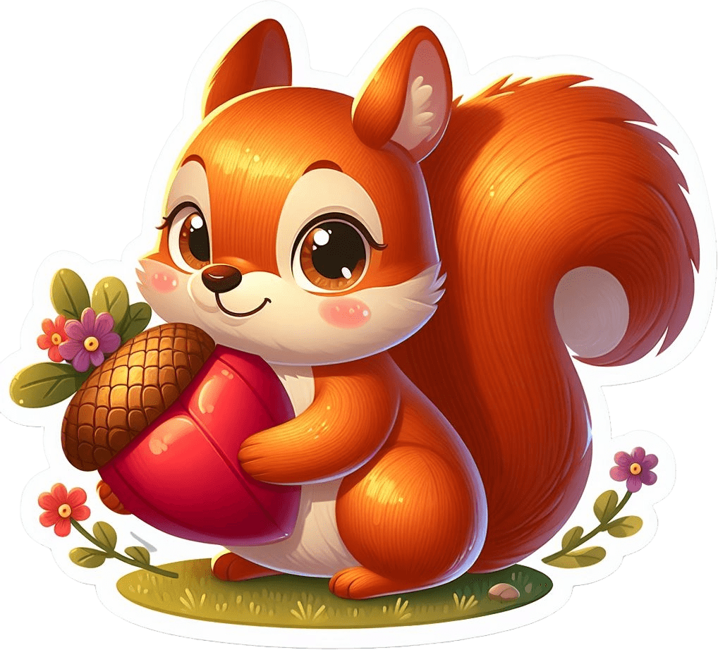 Squirrel With Love Nut Valentine's Day Sticker 