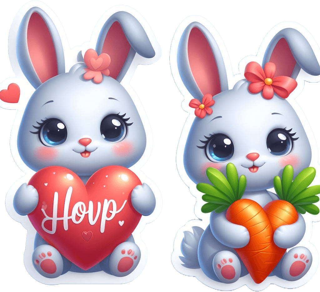 Bunny Love Valentine's Day Sticker 