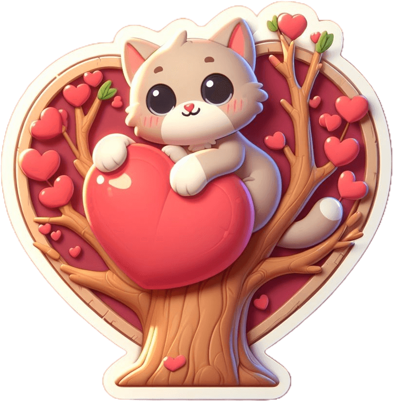 Cute Kitten In Love Valentine's Day Sticker 