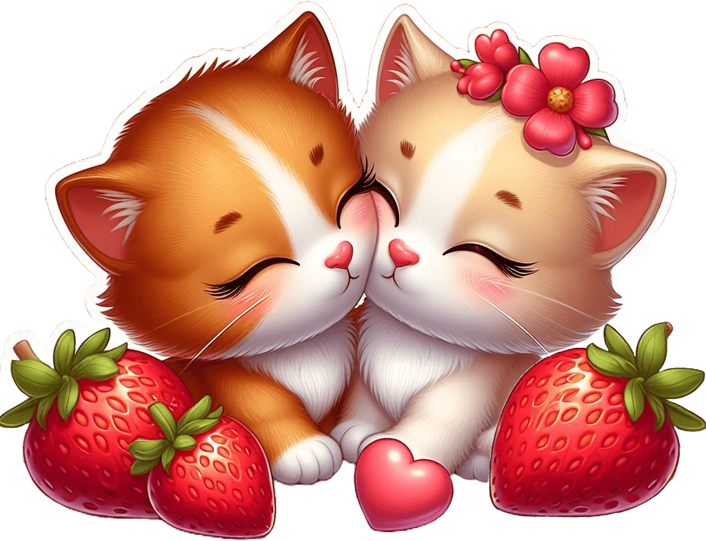 Sweet Love Kittens Valentine's Day Sticker 