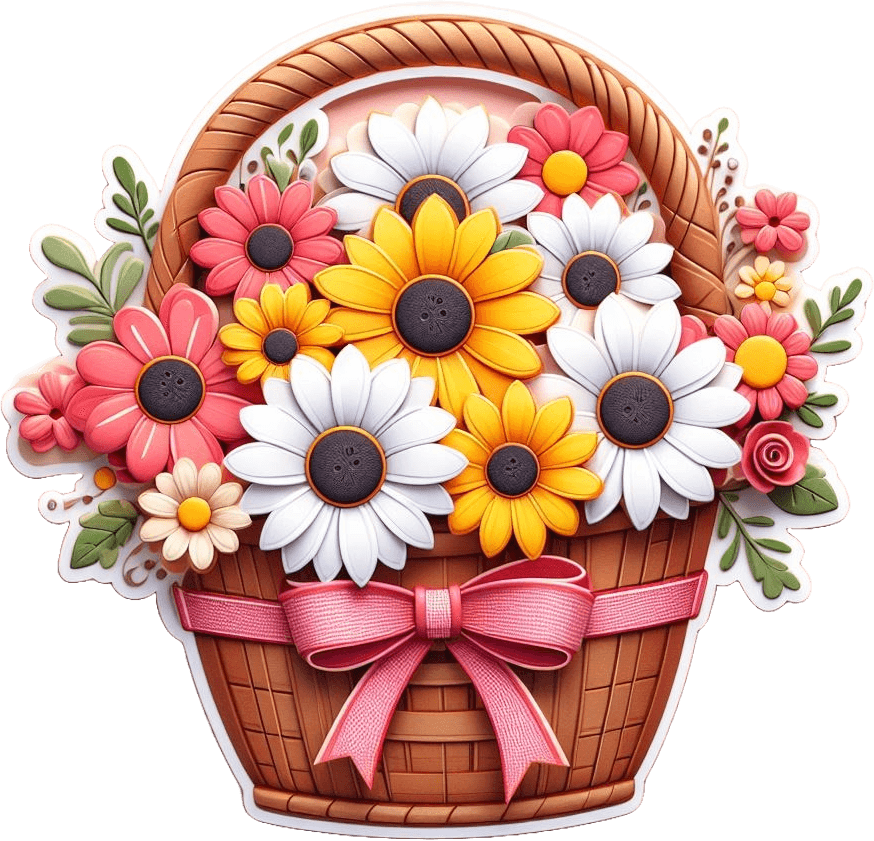 Sunshine Daisy Basket Valentine's Day Bouquet 