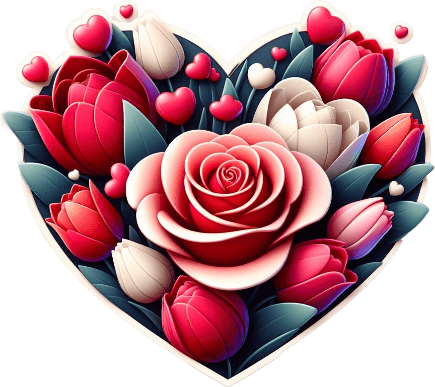 Tender Tulip Heart Valentine's Day Bouquet 