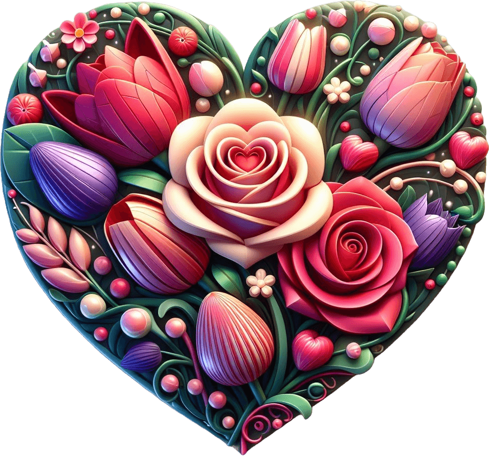 Romantic Red Floral Heart Bouquet - A Valentine's Classic 