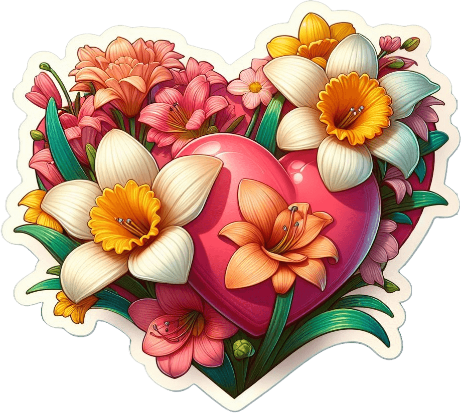 Radiant Love Narcissus & Dahlia Valentine's Day Bouquet 