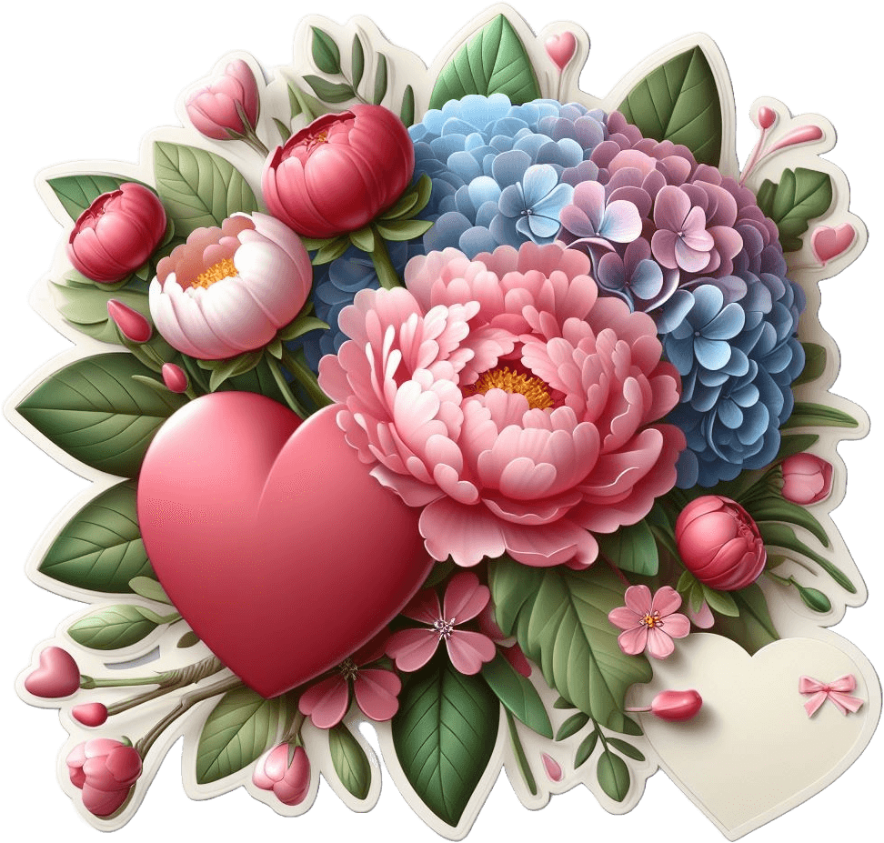Charming Peony And Hydrangea Love Bouquet - Valentine's Day Floral Gift 
