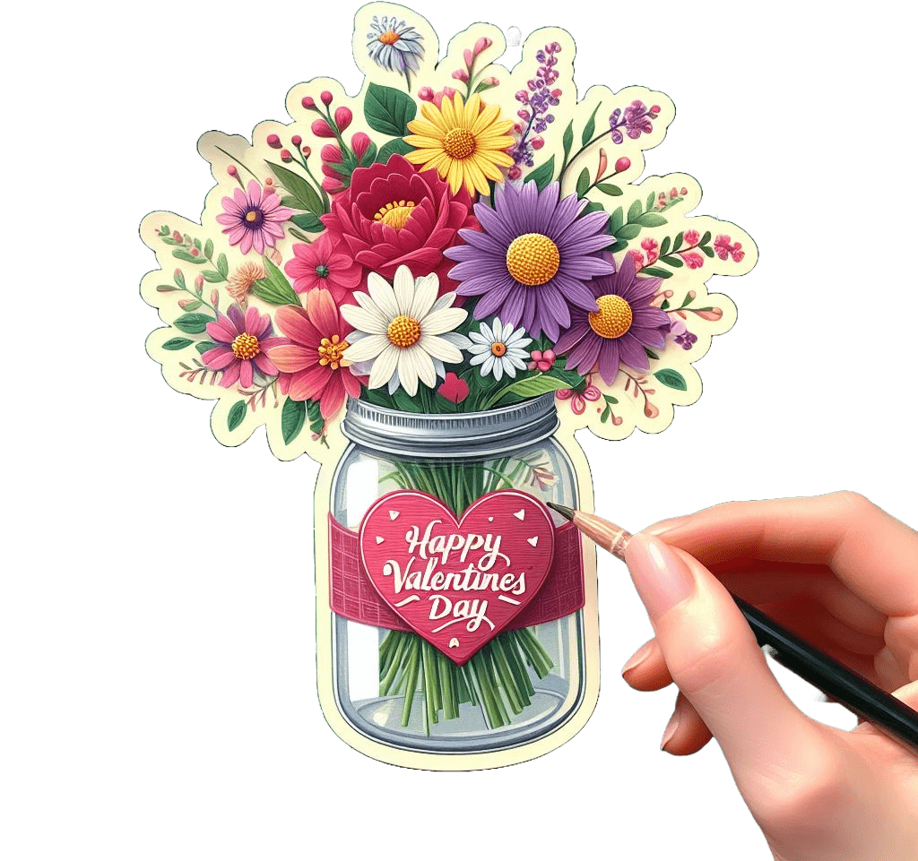 Artisan's Touch Daisy Jar Valentine's Day Bouquet 