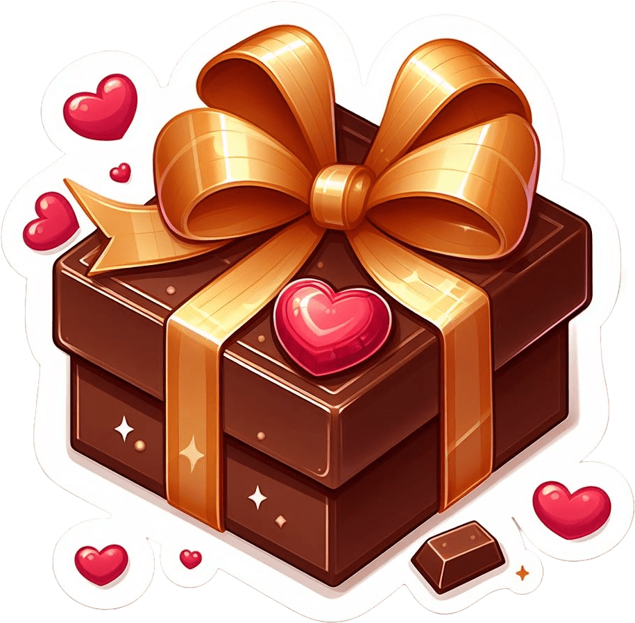 Golden Ribbon Chocolate Gift Box | Valentine's Day Elegance 