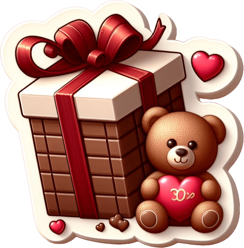 Teddy Love Chocolate Gift Box | Sweet Valentine's Embrace 