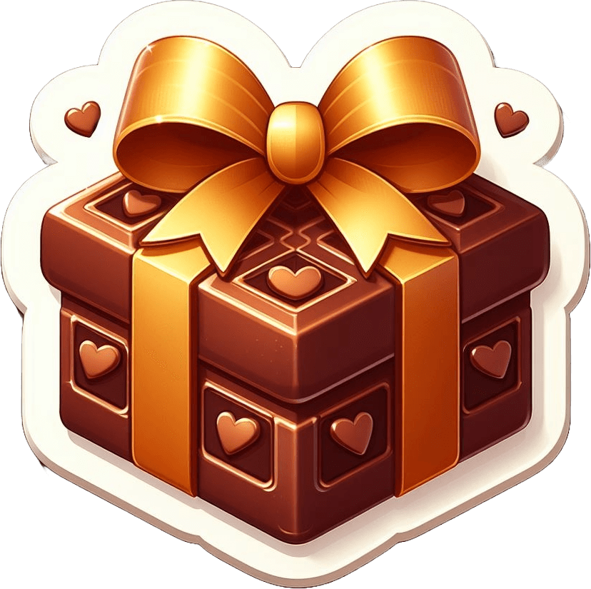 Heartfelt Chocolate Gift Box With Golden Ribbon For Valentine's Celebration 