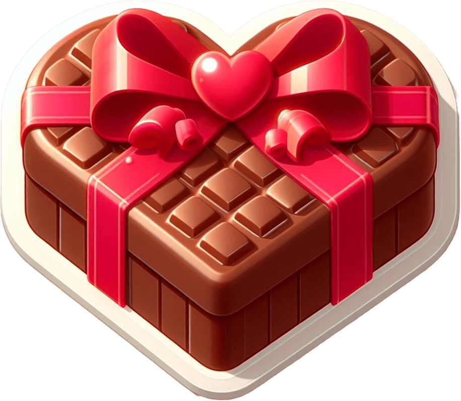 Romantic Heart-shaped Chocolate Box With Pink Ribbon For Your Valentine 