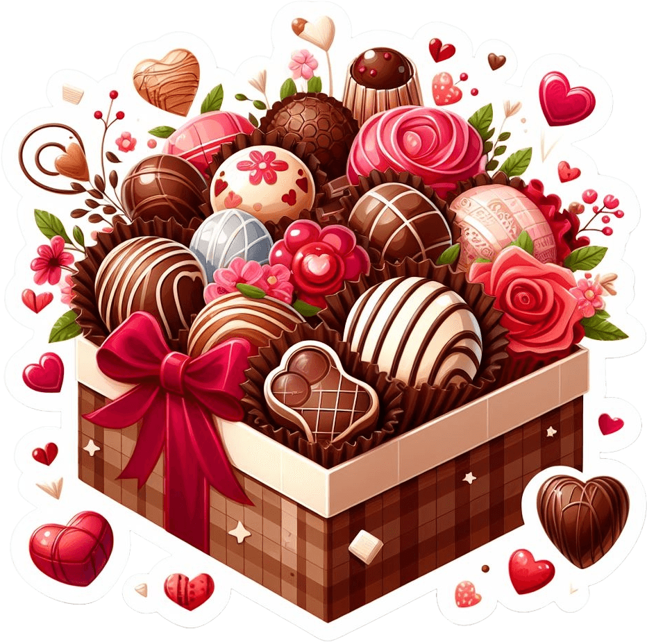 Blossoming Love Chocolate Gift Box Sticker 