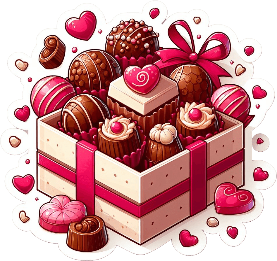 Decadent Chocolate Delights Gift Box Sticker 