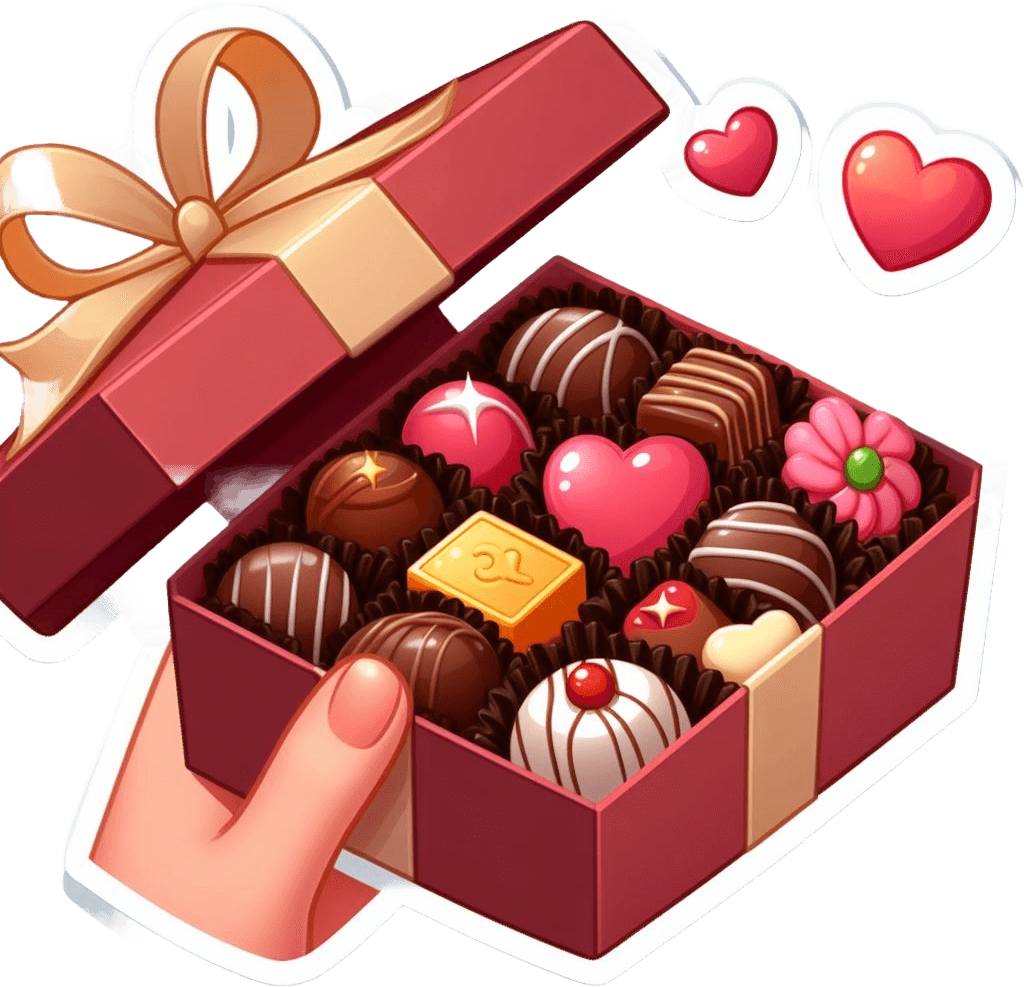 Handpicked Sweetness Chocolate Box Sticker 