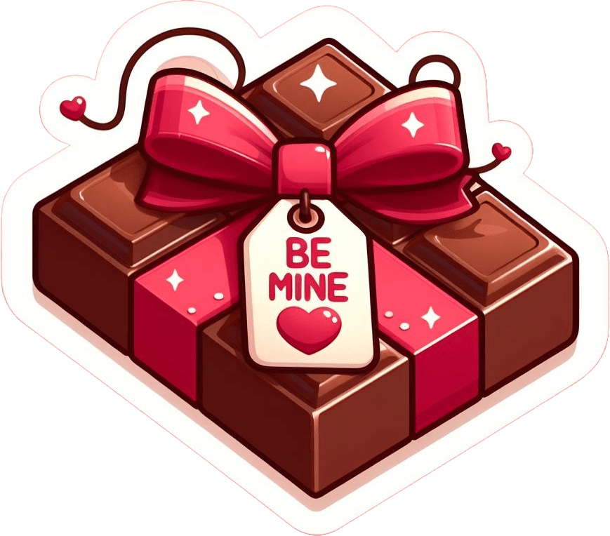 Be Mine Chocolate Box Sticker 