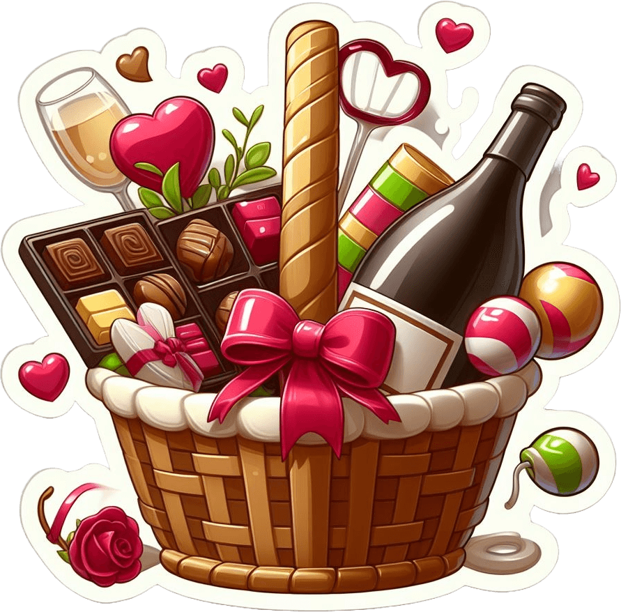 Connoisseur's Choice Valentine's Day Gift Basket Sticker 