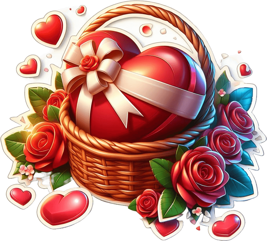 Boundless Blooms Valentine's Day Gift Basket Sticker 