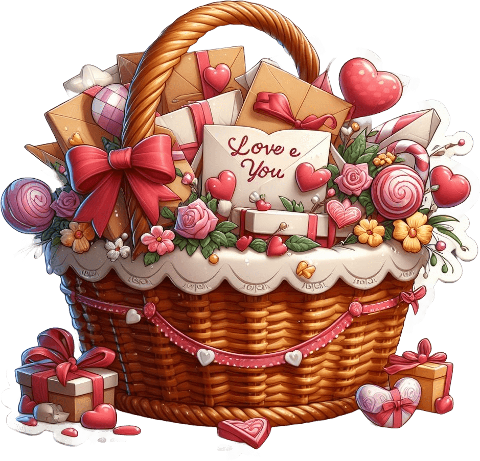 Sweet Sentiments Valentine's Day Gift Basket Sticker 