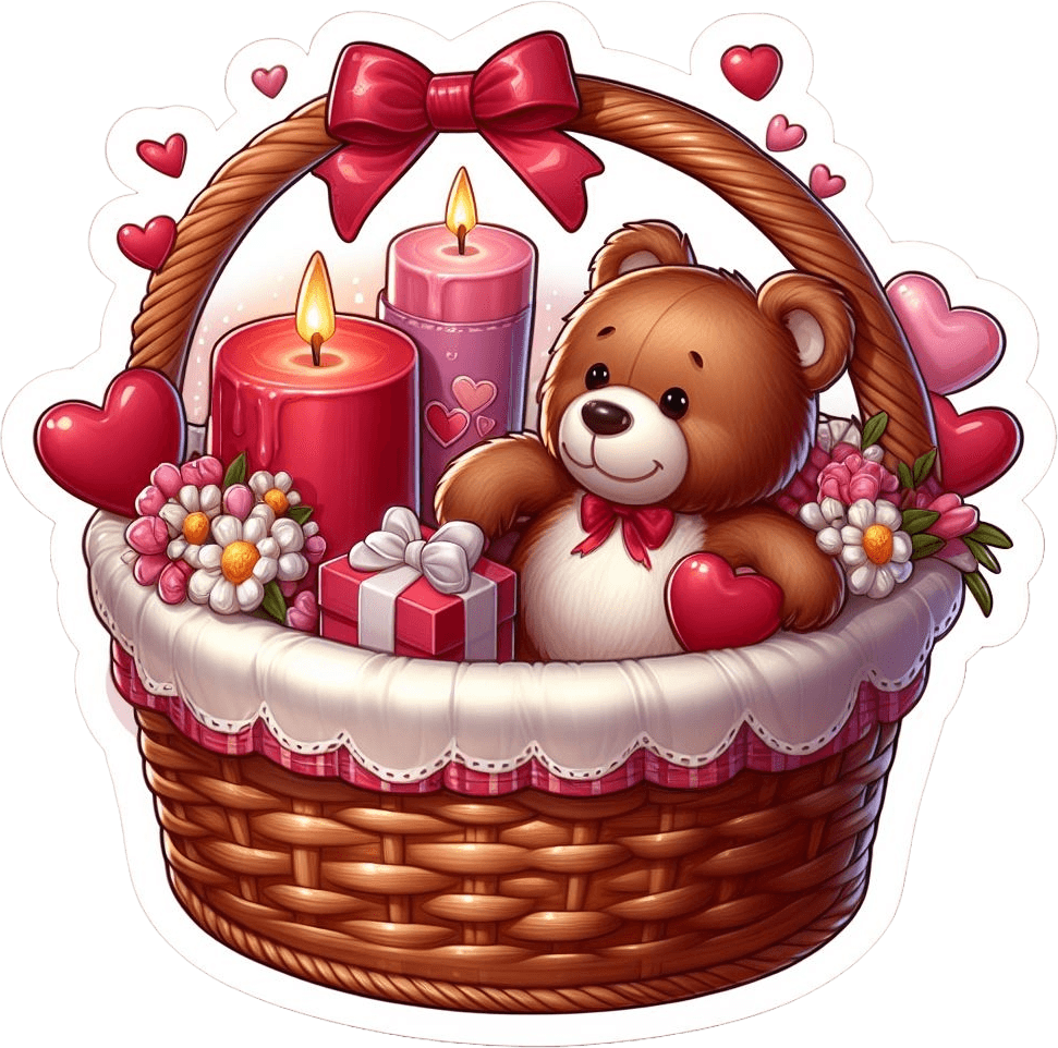 Beary Sweet Moments Valentine's Day Gift Basket Sticker 