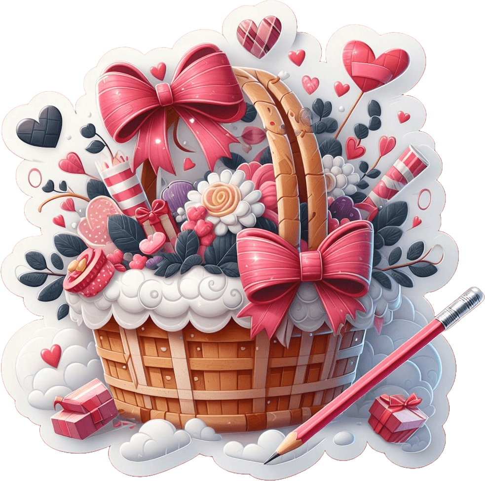 Candy Dreams Valentine's Day Gift Basket Sticker 