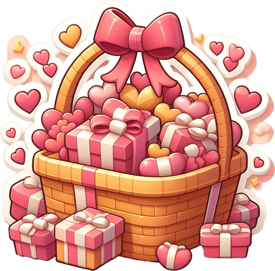 Heartful Harmony Valentine's Day Gift Basket Sticker 
