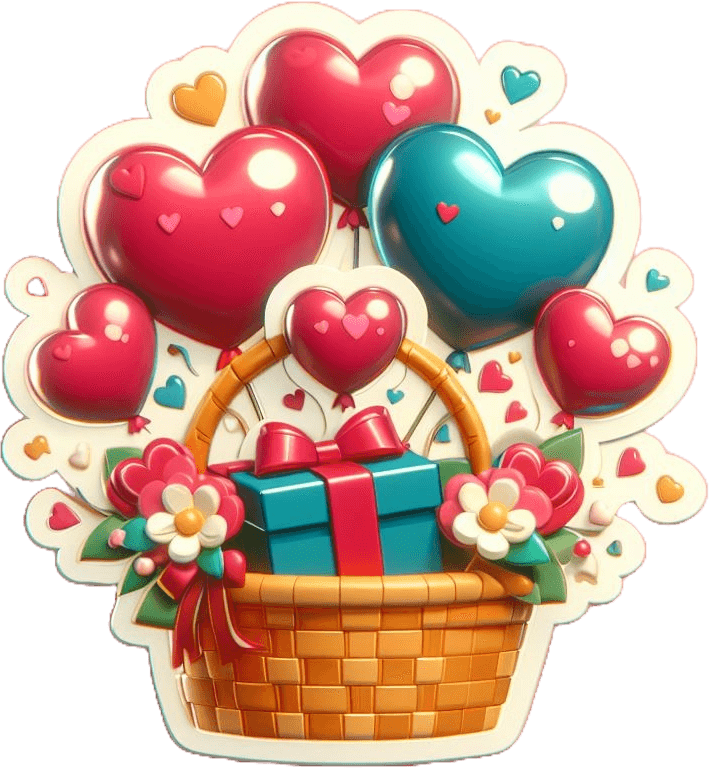 Bountiful Hearts Valentine's Day Gift Basket Sticker 