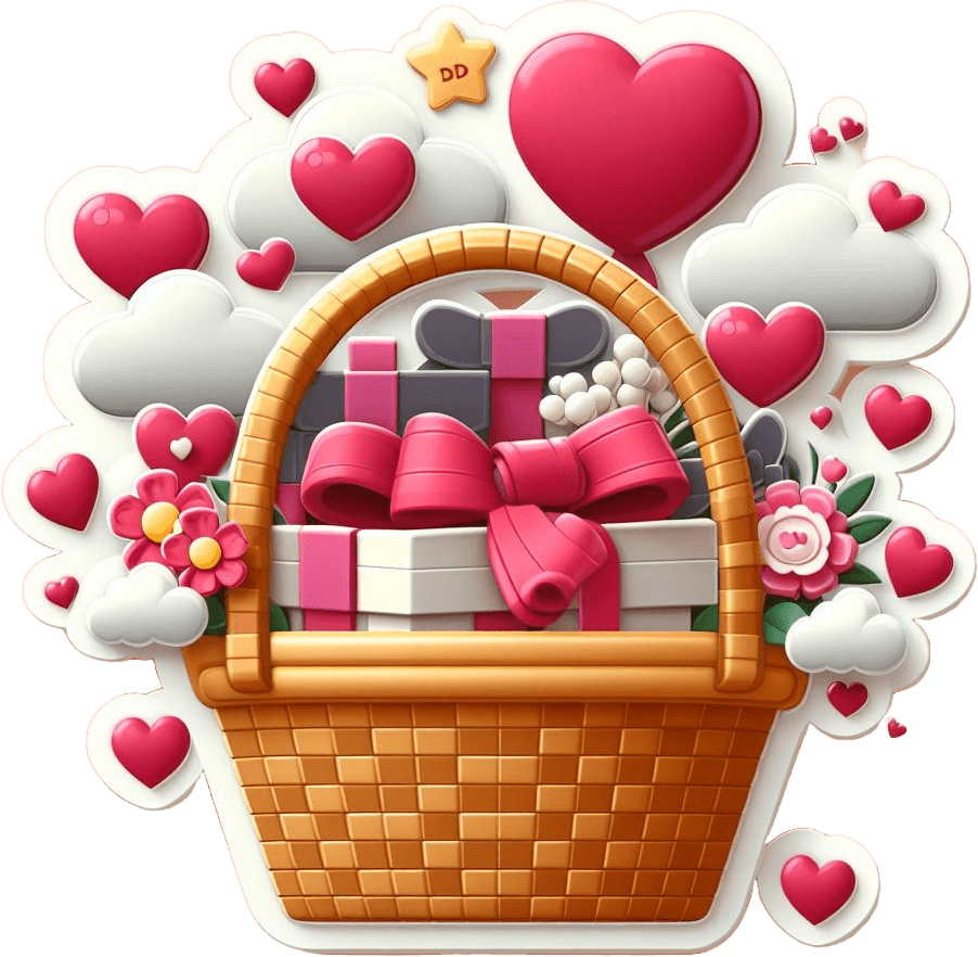 Cloud Nine Sweetness Valentine's Day Gift Basket Sticker 