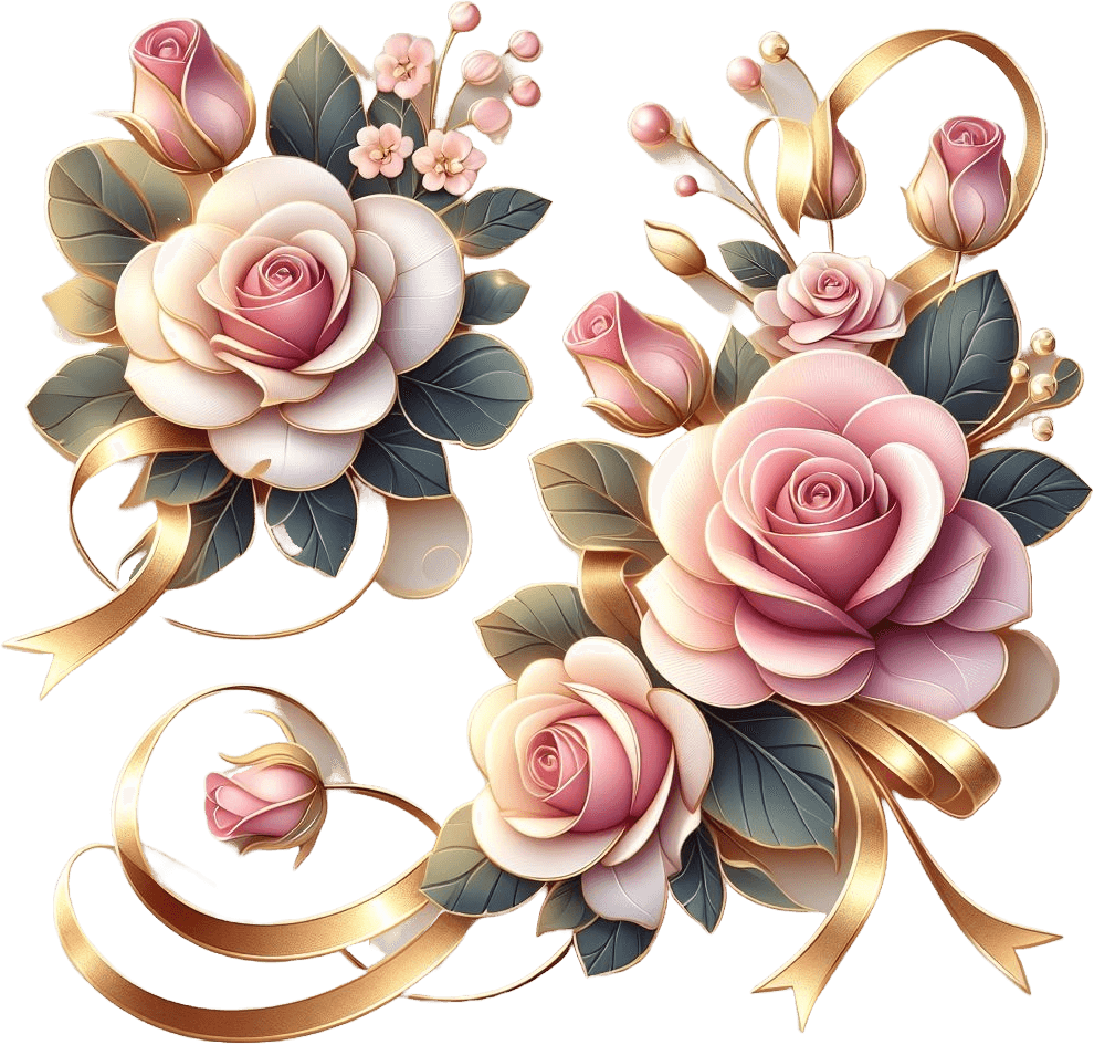 Luxurious Pink Roses Bouquet Sticker For Valentine's Greetings 