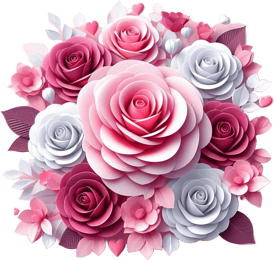 Pink And Grey Roses Harmony Sticker For Valentine's Day 