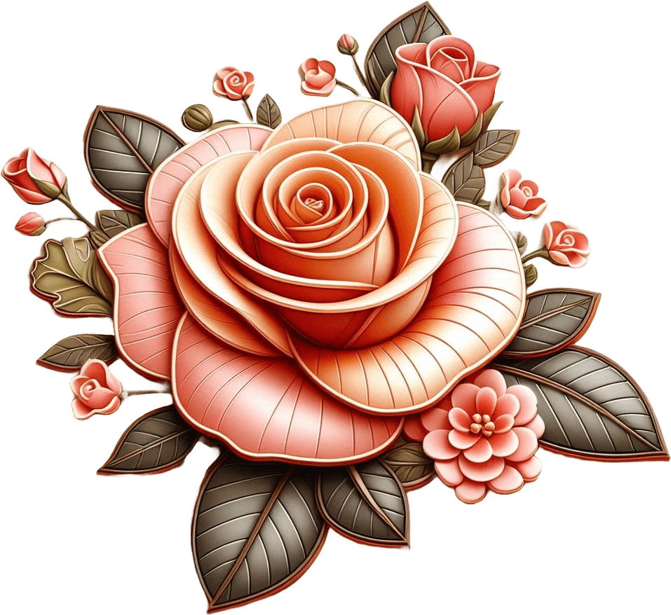 Peach Rose Elegance Sticker For Valentine's Day 