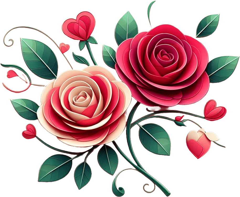 Romantic Rose Twirl Valentine's Sticker 