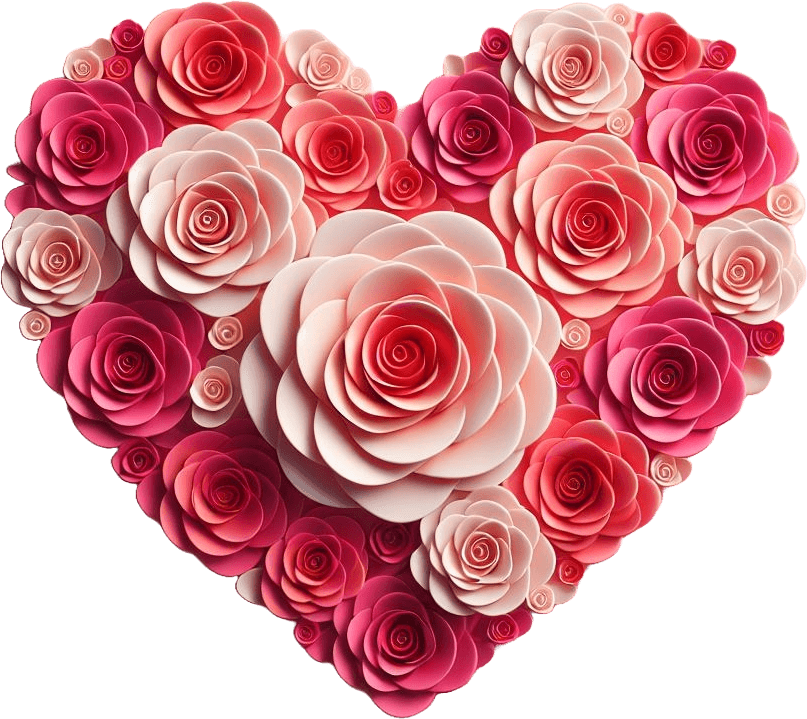 Radiant Pink Roses Heart Sticker For Valentine's Day 
