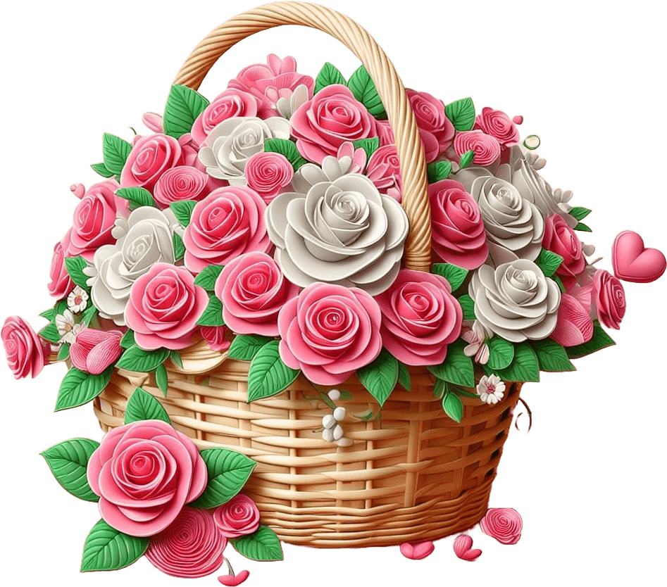 Basket Full Of Roses Valentine's Sticker 
