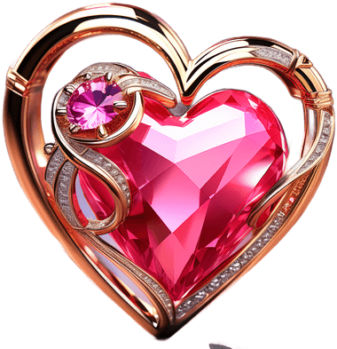 Valentine's Day Special: Beautiful Pink Crystal Heart Necklace Sticker 