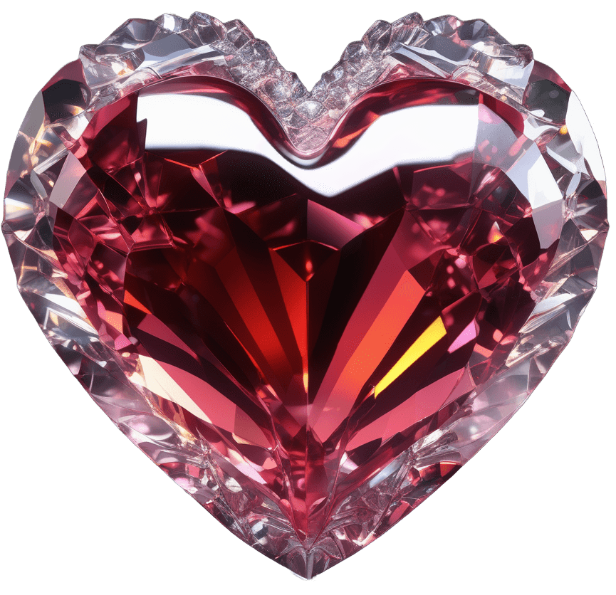Glistening Ruby Heart Gem Illustration - Sparkling Symbol Of Love 
