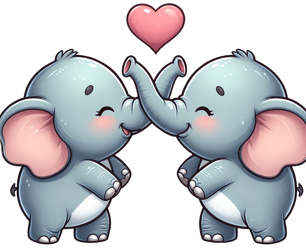 Cute Elephants Sharing Love Sticker 