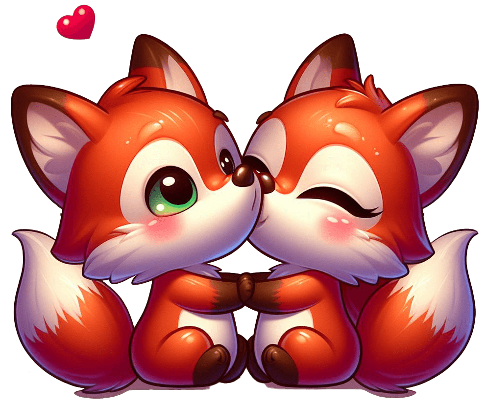 Enchanted Fox Kisses Sticker 