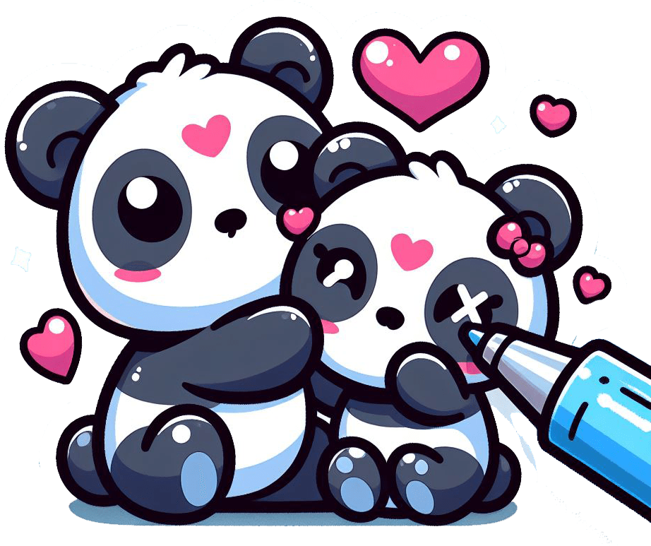 Panda Love Injection Valentine's Sticker 