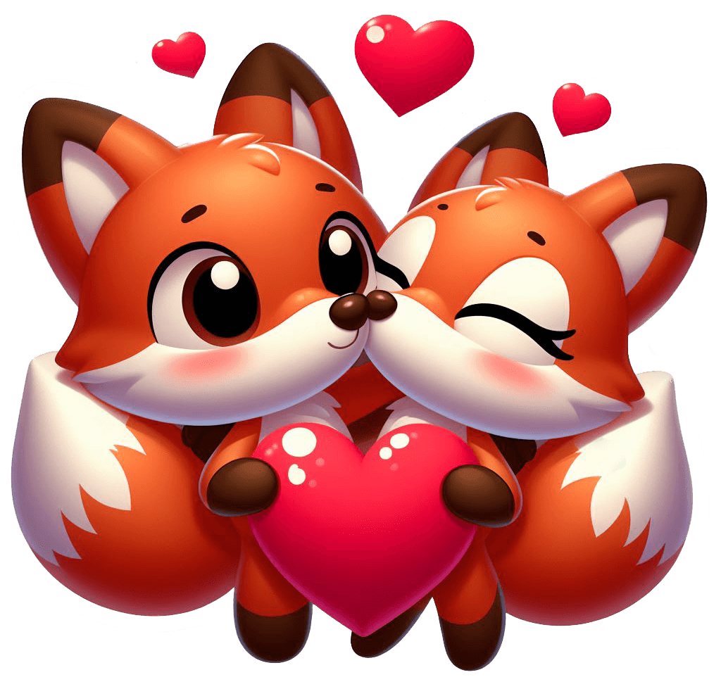 Heartwarming Fox Couple Sticker 