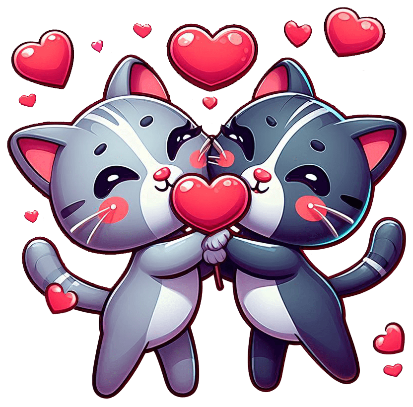 Lovable Kittens Valentine's Sticker 