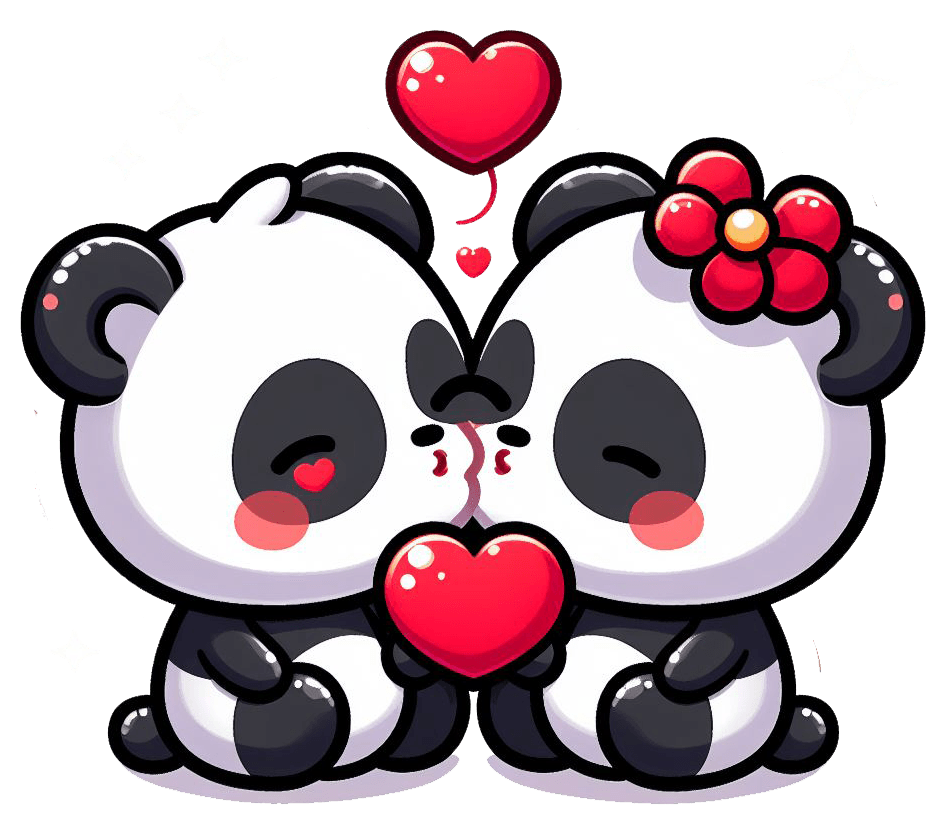 Cute Panda Pals Valentine's Sticker 