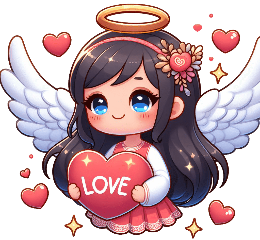 Celestial Angels With Love Gifts Valentine's Sticker 