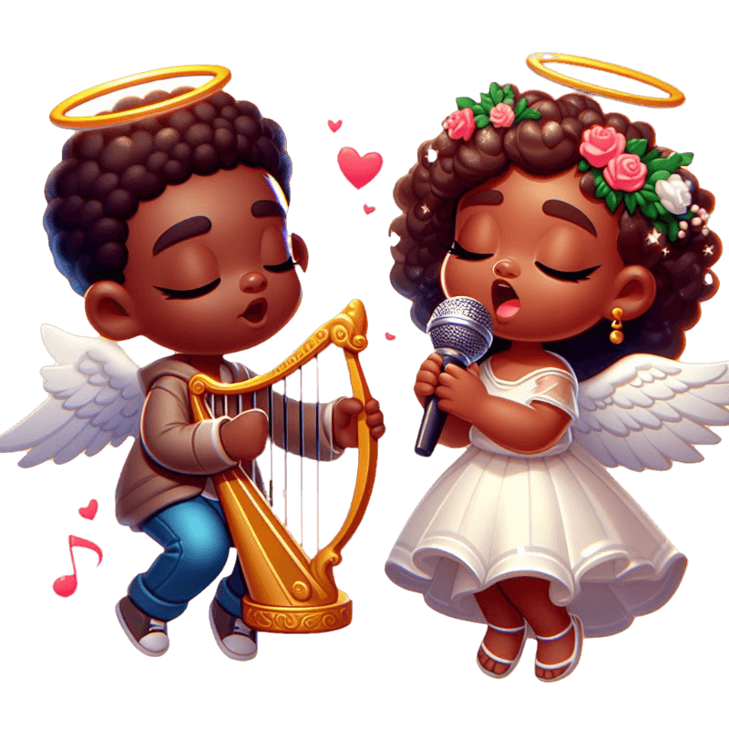 Harmony Angel Duo Musical Valentine's Sticker 