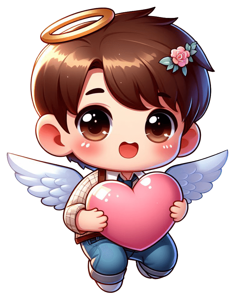 Sweetheart Angel With Giant Heart Sticker 