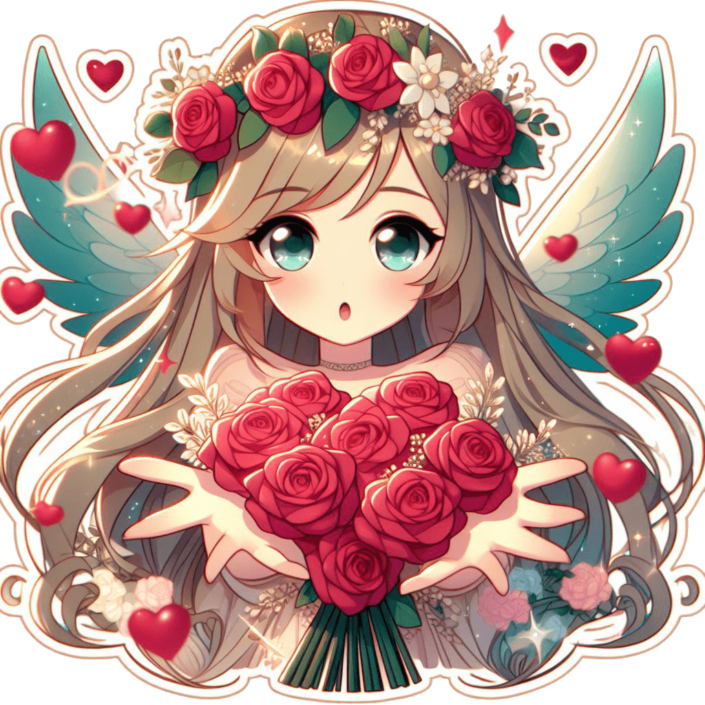 Floral Angel Embrace Sticker 