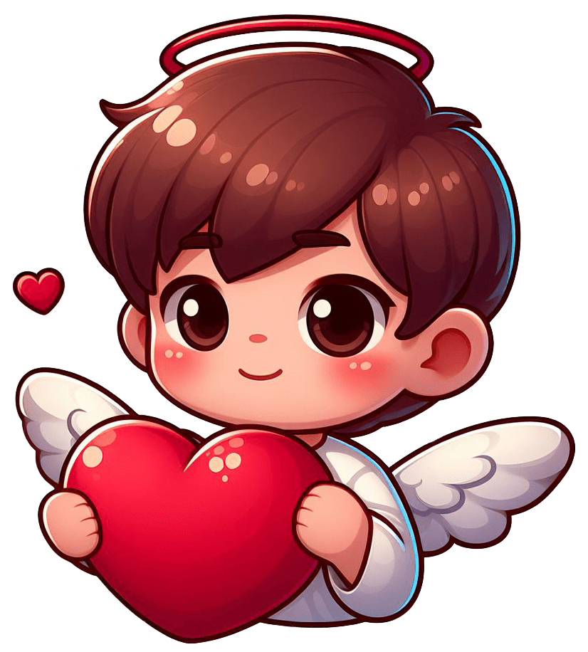 Cherubic Angel With Heart Valentine's Sticker 